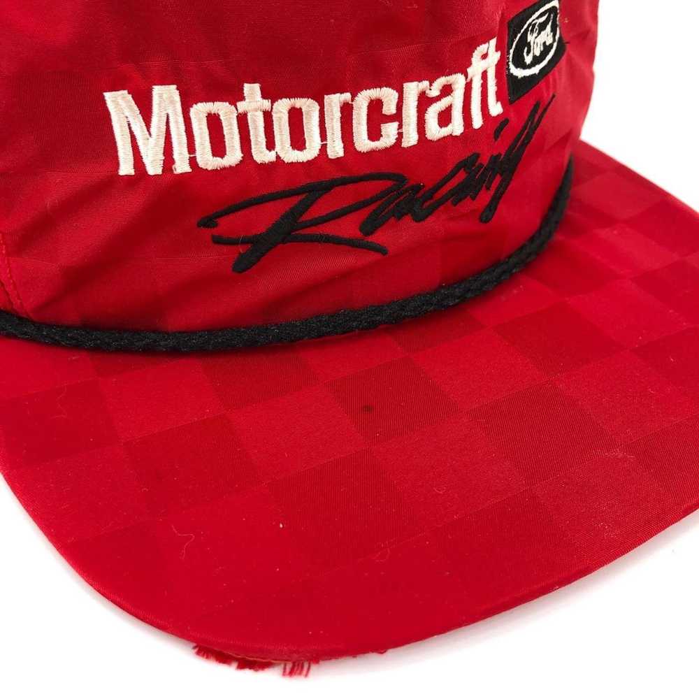 Vintage 90s Ford Motorcraft Racing red checkered … - image 2