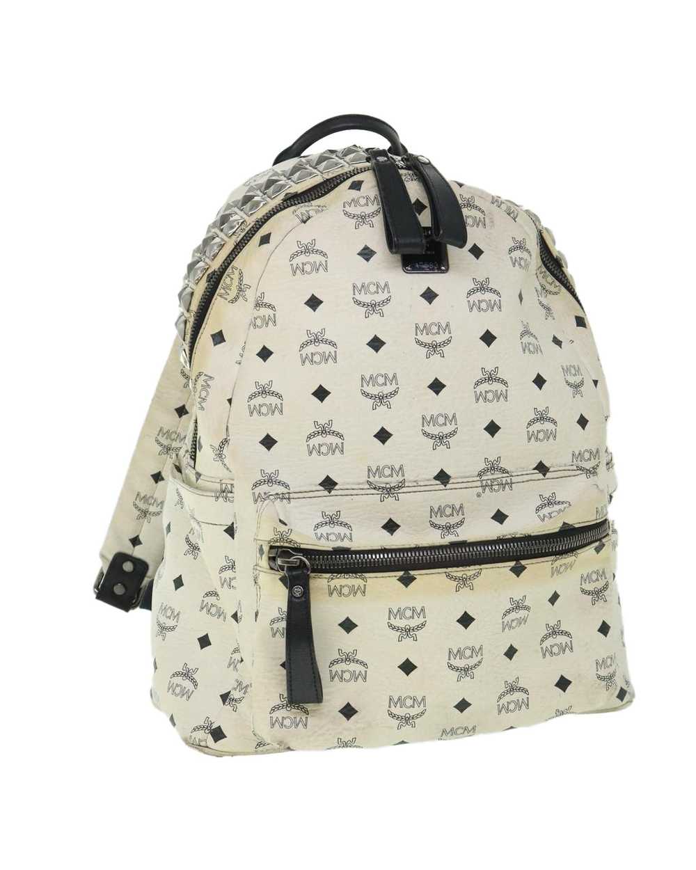 MCM White PVC Leather Logogram Backpack - image 1