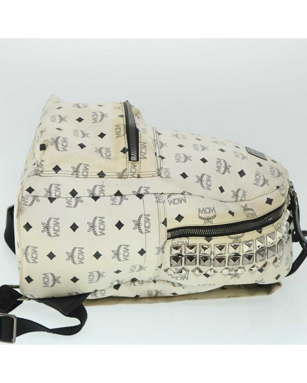 MCM White PVC Leather Logogram Backpack - image 3