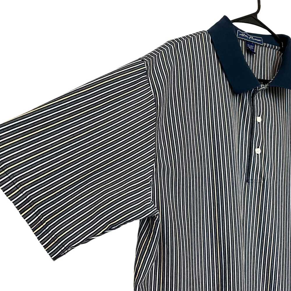 Alan Flusser Alan Flusser Golf Polo Shirt Blue St… - image 4
