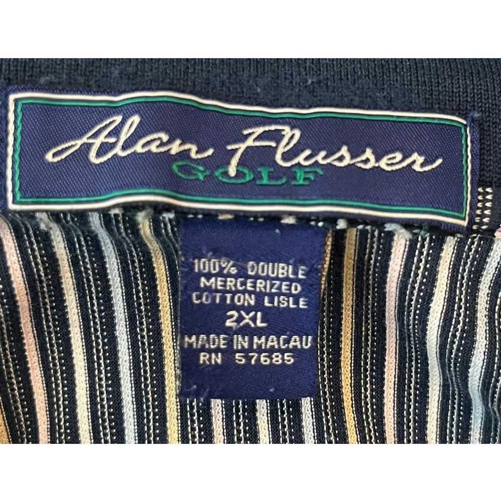 Alan Flusser Alan Flusser Golf Polo Shirt Blue St… - image 6