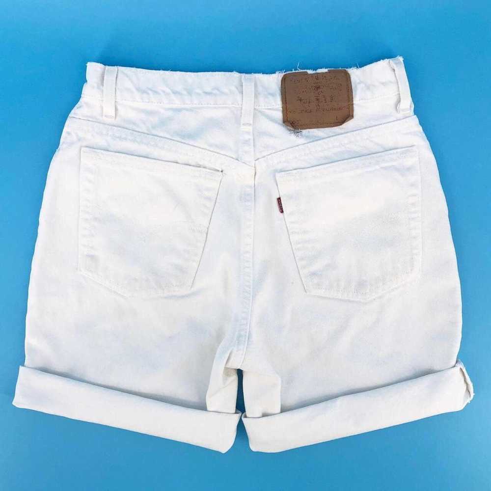 Levi's × Vintage Levis 506 white denim jean short… - image 1