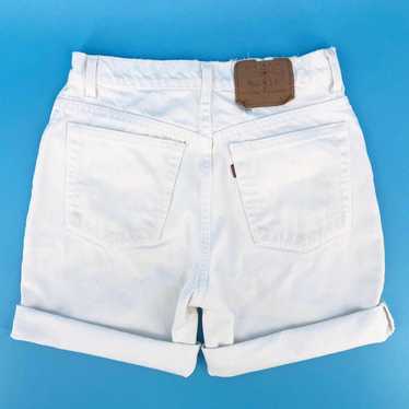 Levi's × Vintage Levis 506 white denim jean short… - image 1