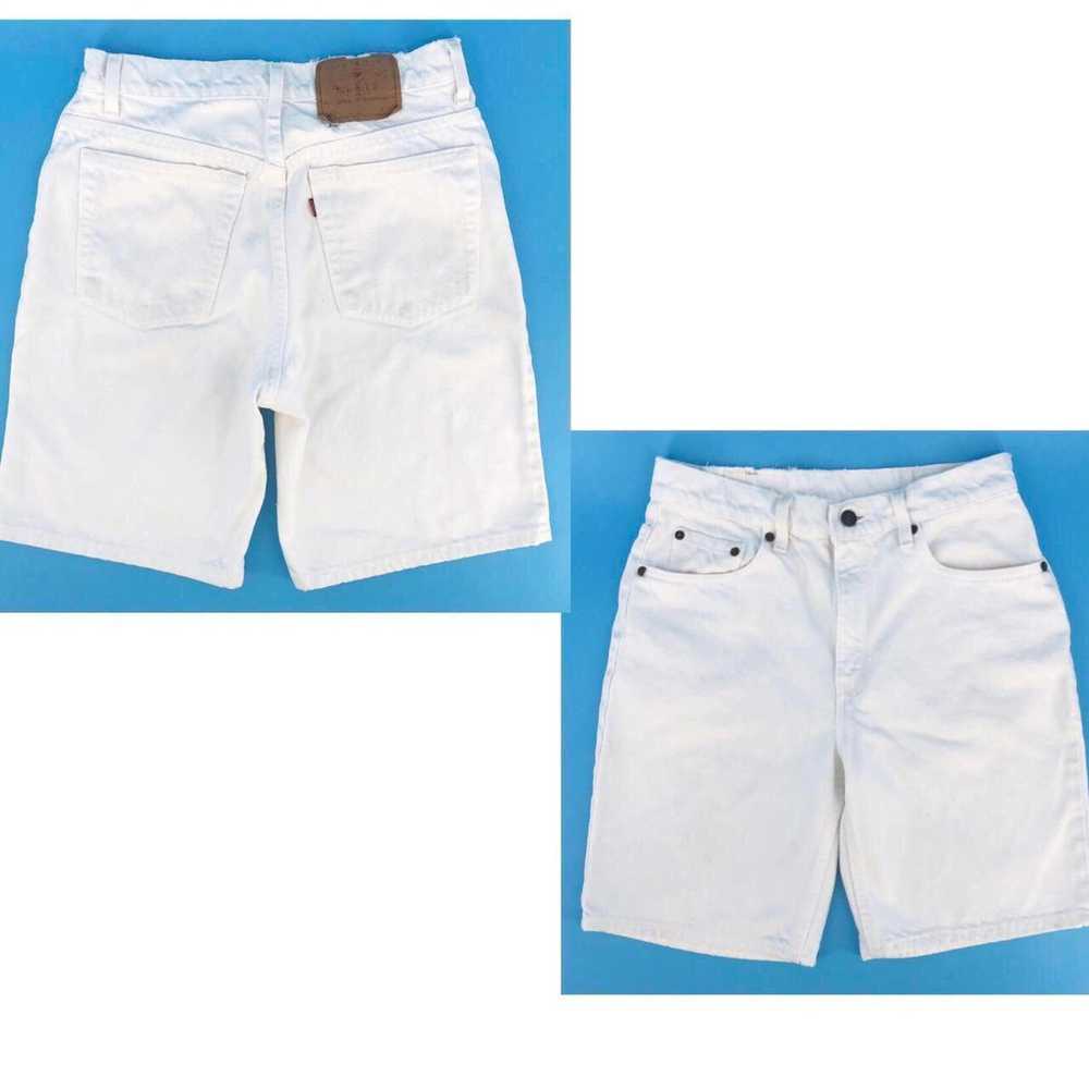 Levi's × Vintage Levis 506 white denim jean short… - image 3