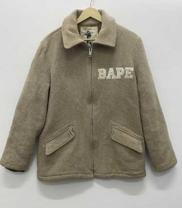 Bape × Vintage Vintage Bape Applique Wool Jacket - image 1