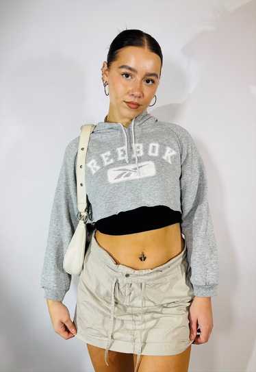 Vintage Y2K 00s Reebok Crop Grey Hoodie