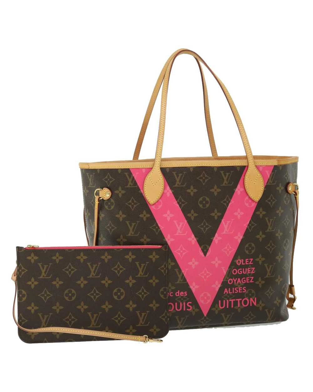 Louis Vuitton Classic Monogram Tote Bag with Pouc… - image 1