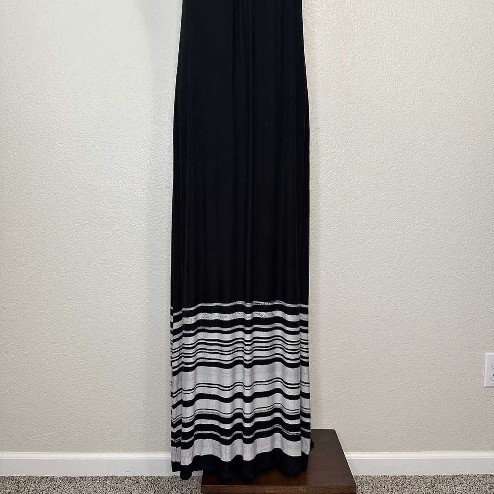 Other Soma Halter Black Gray Striped Maxi Dress - image 11