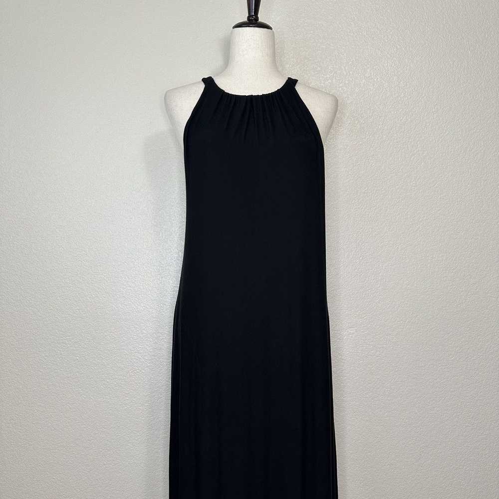 Other Soma Halter Black Gray Striped Maxi Dress - image 2