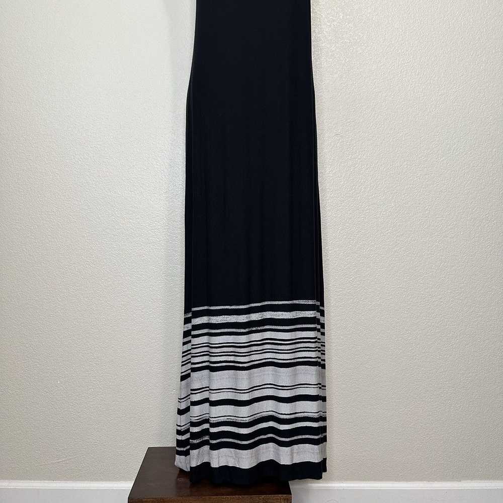 Other Soma Halter Black Gray Striped Maxi Dress - image 4
