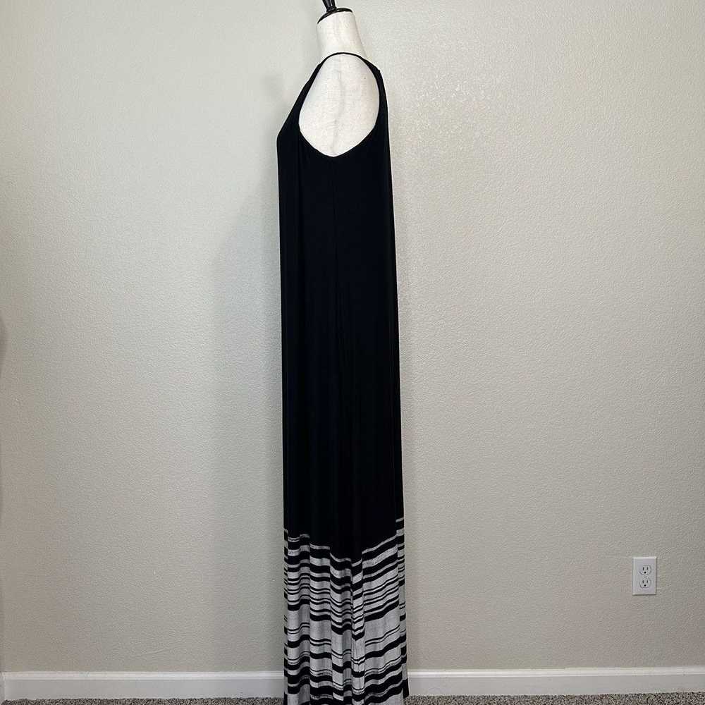 Other Soma Halter Black Gray Striped Maxi Dress - image 6