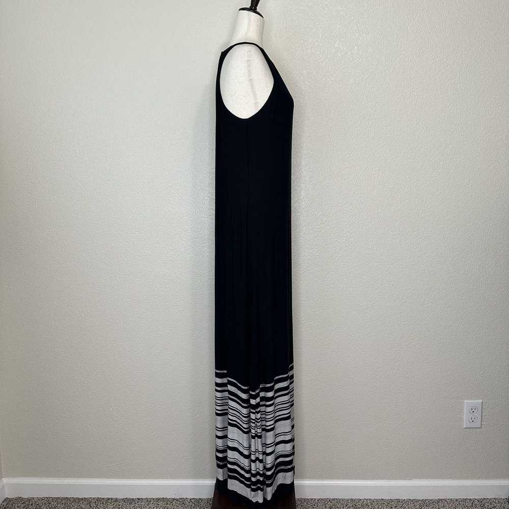 Other Soma Halter Black Gray Striped Maxi Dress - image 7