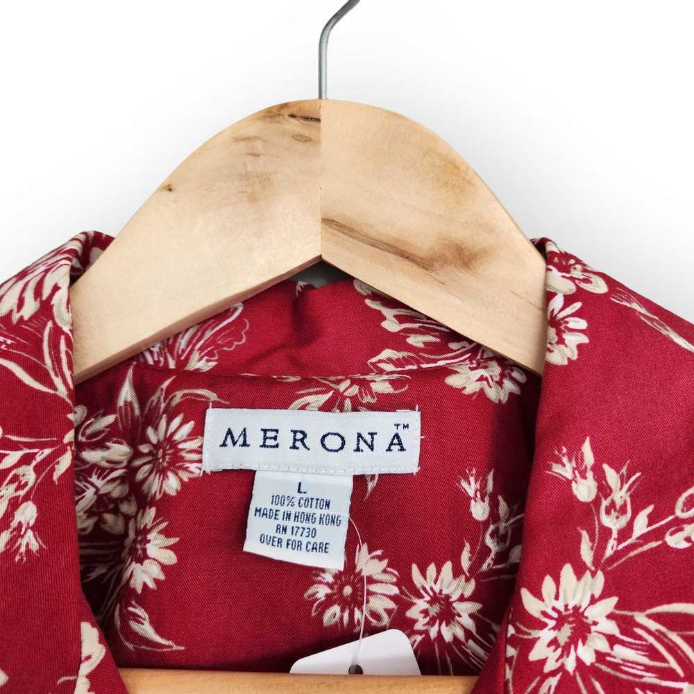 Merona Vintage Merona Pink Floral Button Down Sle… - image 3
