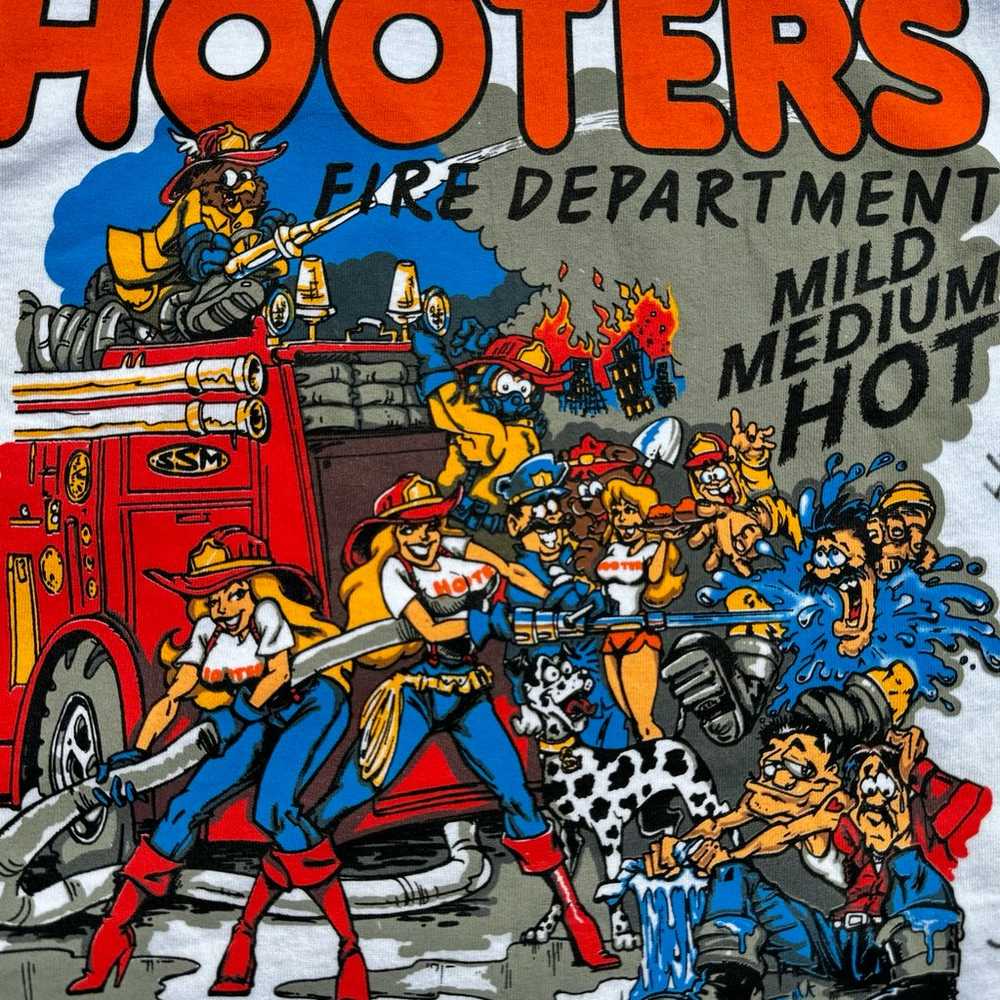 Vintage 90’s Hooters Fire Dept. Humor T-Shirt - image 3