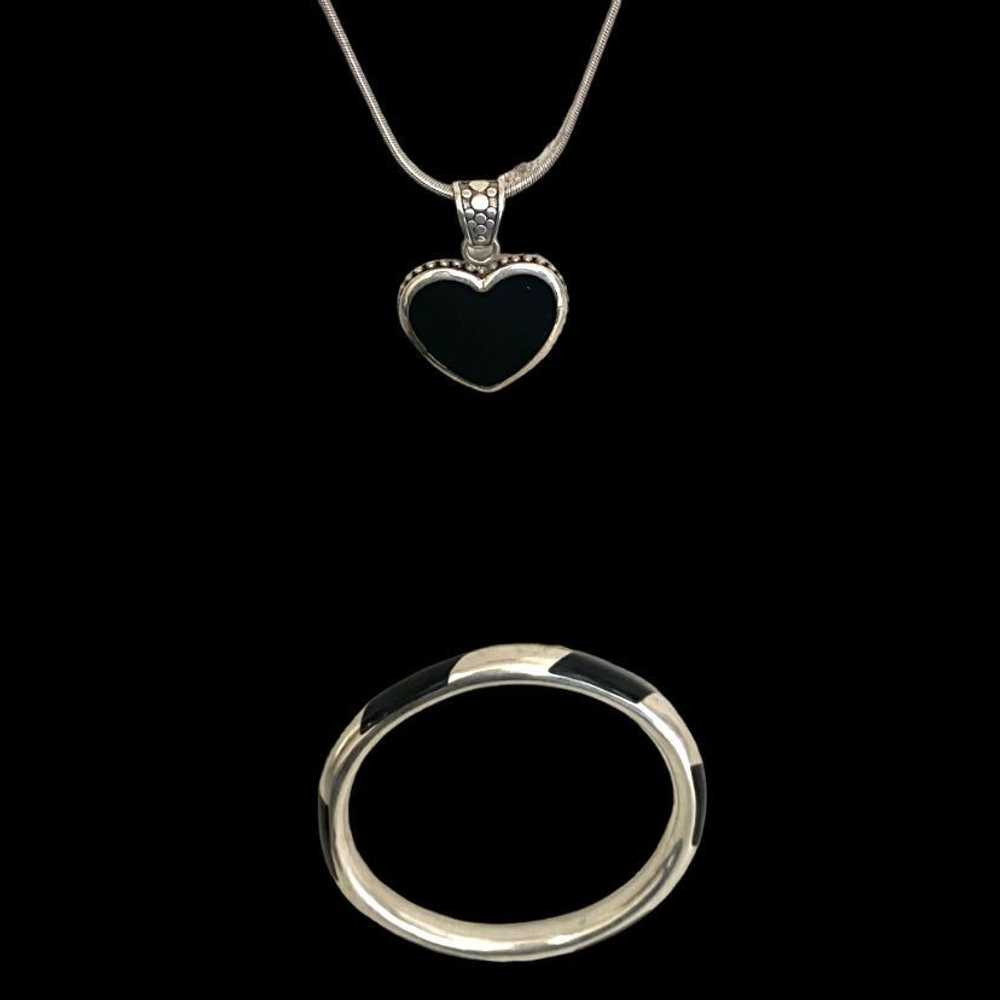 Sterling Silver BW#x Fabulous Onyx, Silver & Pear… - image 4