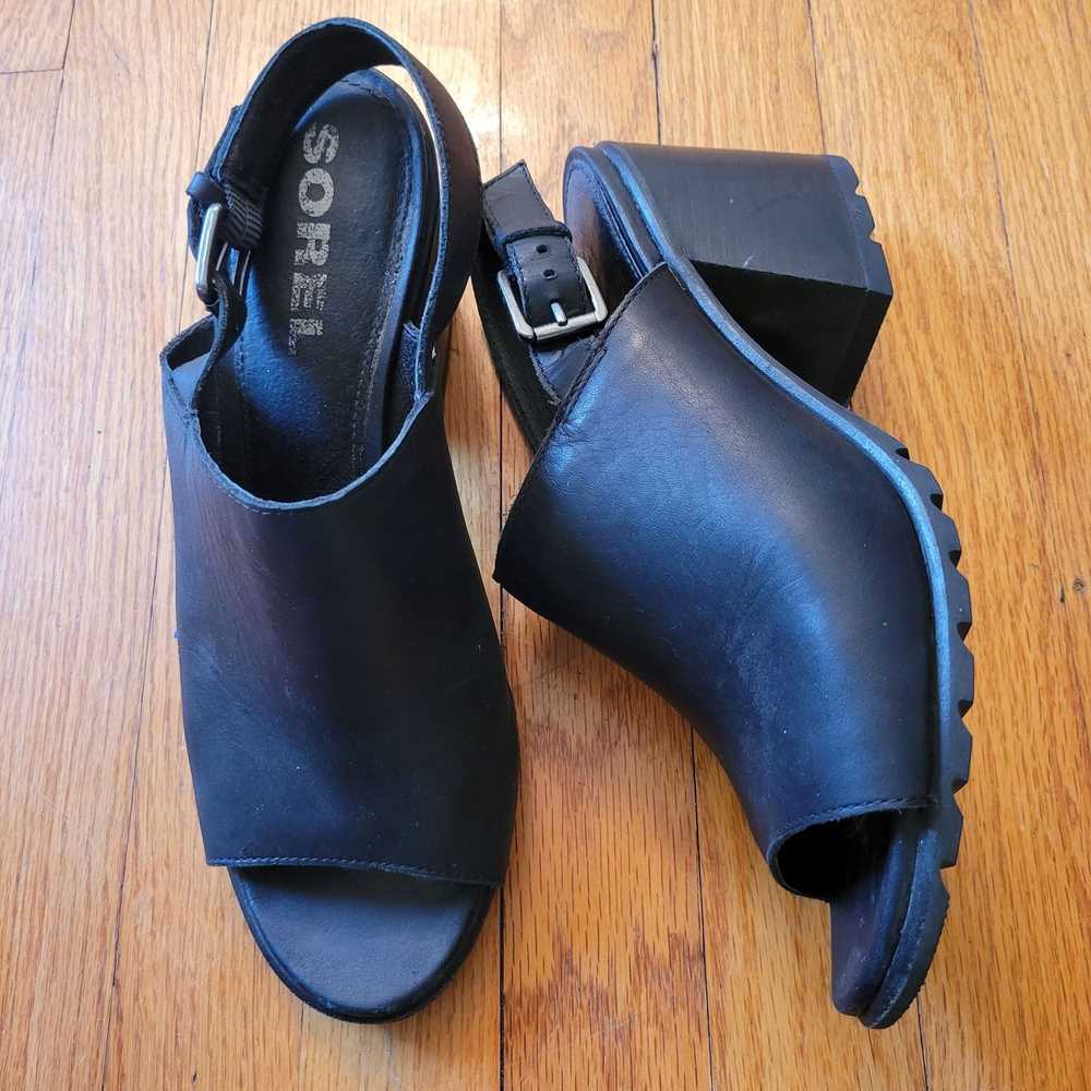 Sorel Sorel NADIA Black Slingback Leather Heeled … - image 1