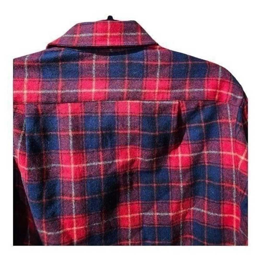 PENDLETON Woolen Mills Red Plaid 100% Virgin Wool… - image 4