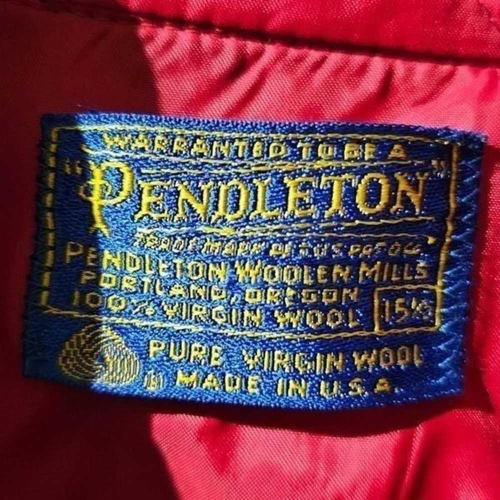 PENDLETON Woolen Mills Red Plaid 100% Virgin Wool… - image 6