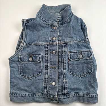Levi's Vintage 90s Levis Denim Kids Vest Button U… - image 1