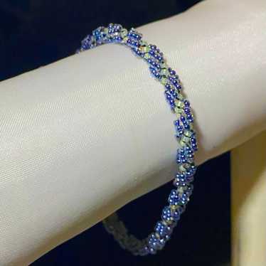 Sterling Silver WL#x Blue Beads & Sterling Silver… - image 1