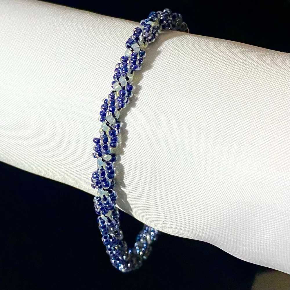 Sterling Silver WL#x Blue Beads & Sterling Silver… - image 2