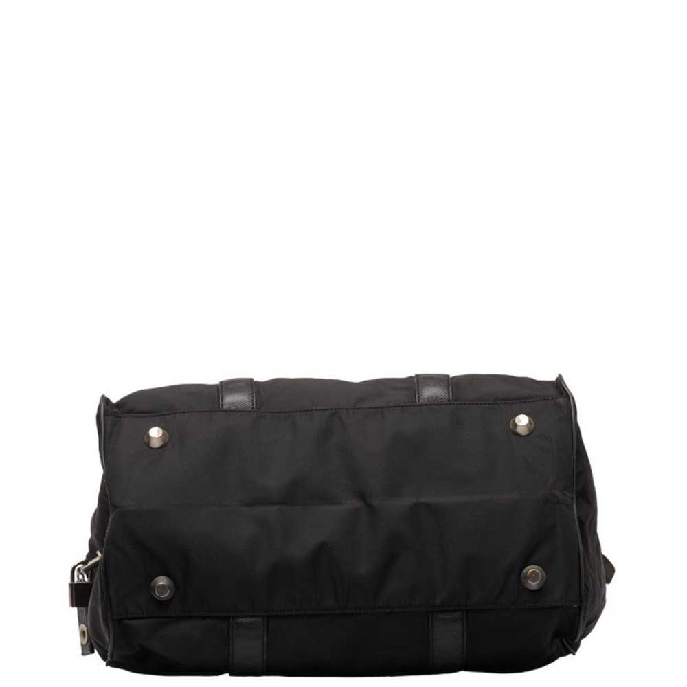 Prada Prada Triangle Plate Saffiano Handbag Black… - image 4