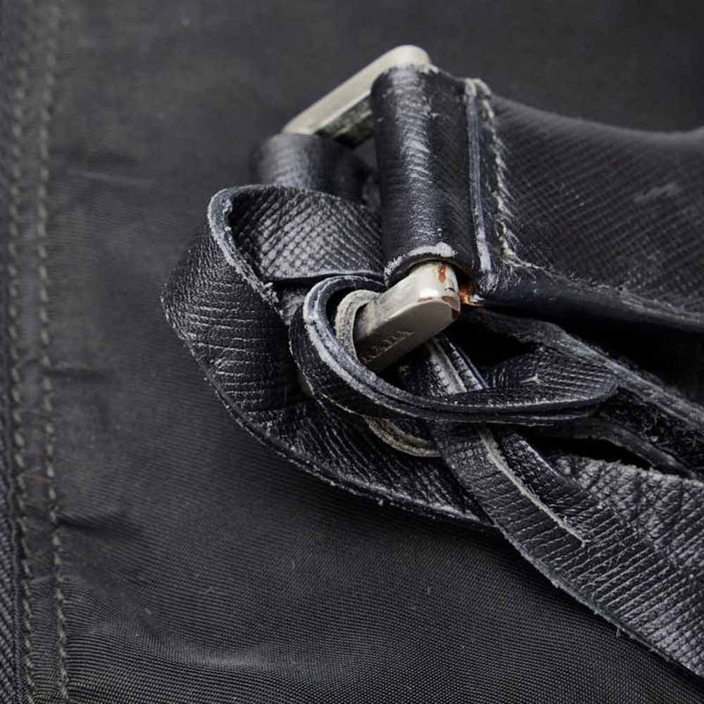 Prada Prada Triangle Plate Saffiano Handbag Black… - image 6