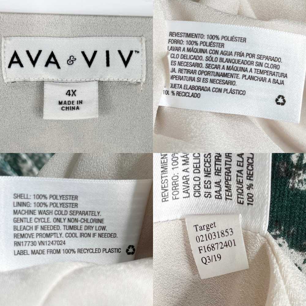 Other Ava & Viv Faux Wrap Maxi Dress 4X Green Ani… - image 8
