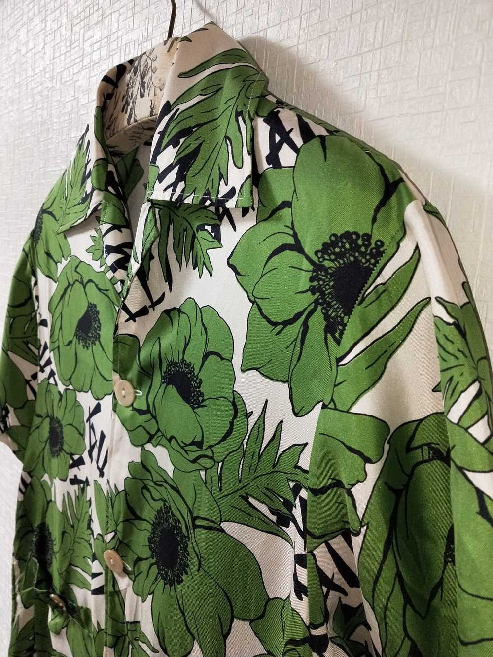 Gucci Cuban-collar Floral Print Silk Shirt - image 3