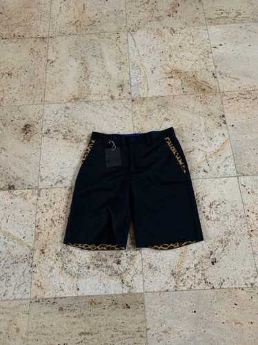 Undercover Black Wool Shorts With Cheetah Trim