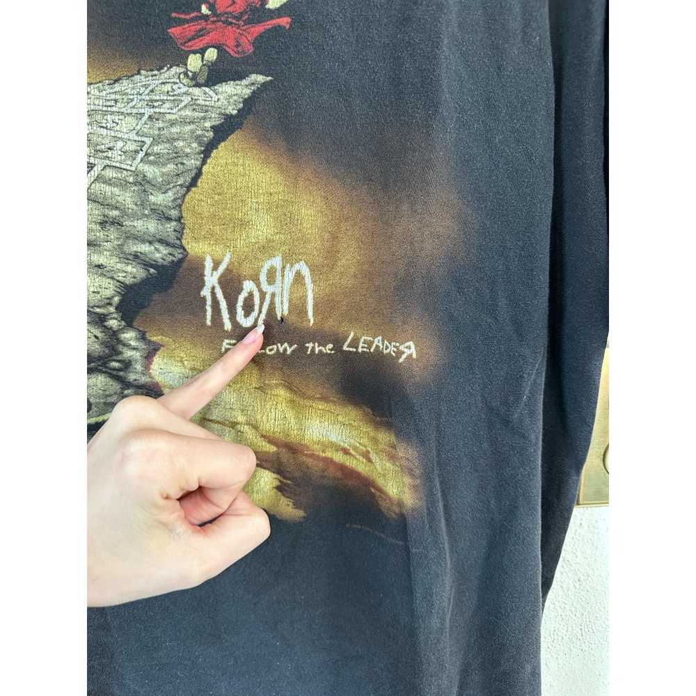 Vintage 1998 Korn Follow The Leader Black Band Sh… - image 8