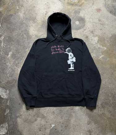 Rare × Streetwear Sick Rare Banksy Black Hoodie S… - image 1