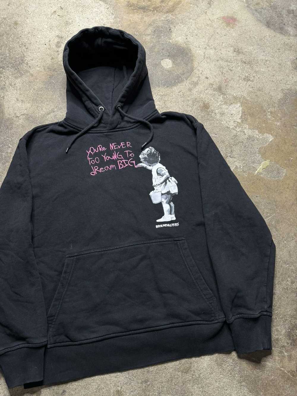 Rare × Streetwear Sick Rare Banksy Black Hoodie S… - image 3