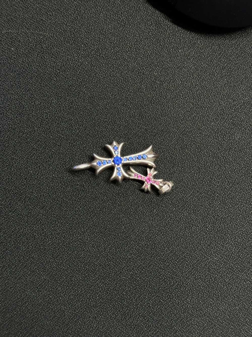 Chrome Hearts Sapphire Tiny Cross Pendant .925 Si… - image 9