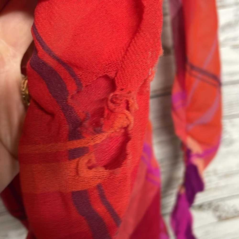 Fuzzi Camicia Blouse Medium Long Sleeve Red Pink … - image 6