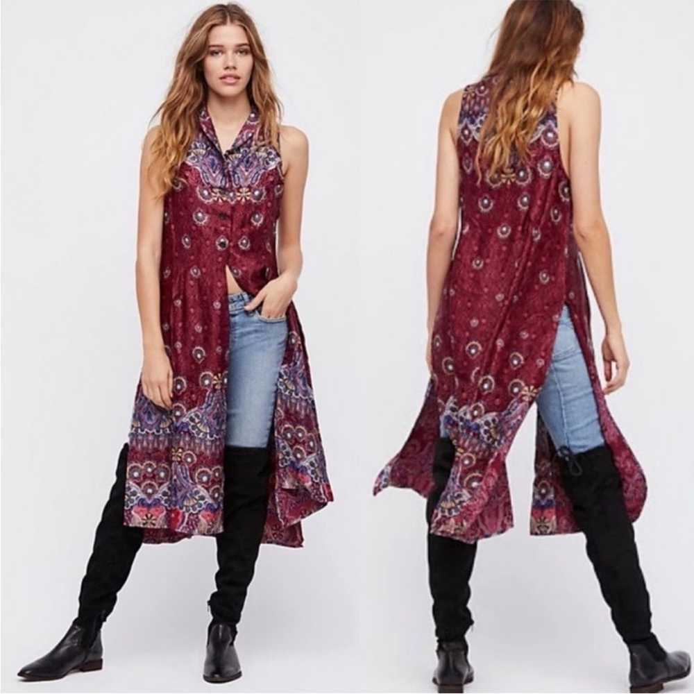 Free People Come See About Me Maxi Vest Size Smal… - image 1