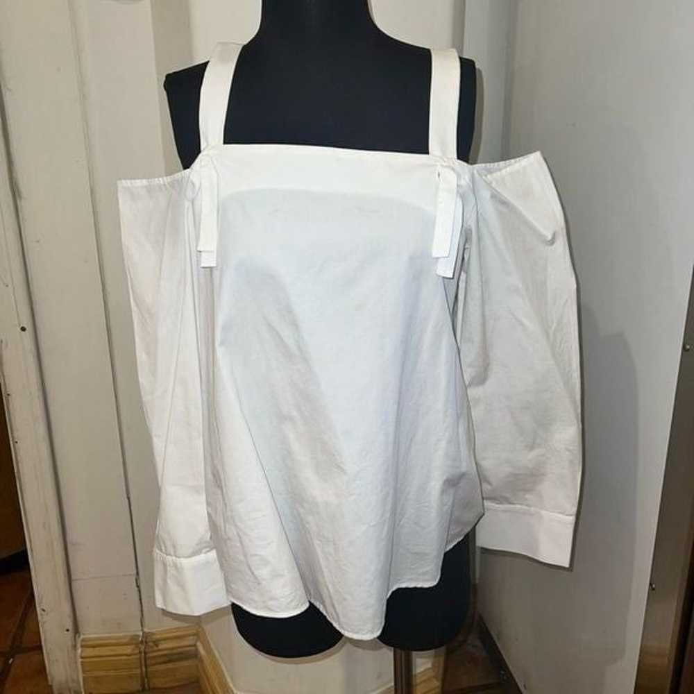 Top shop boutique white long sleeve open top size… - image 1