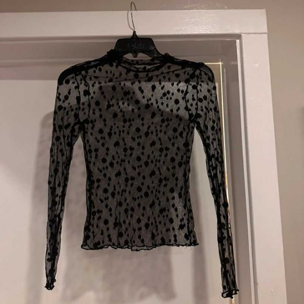 Sheer Black Dotted Top - image 1