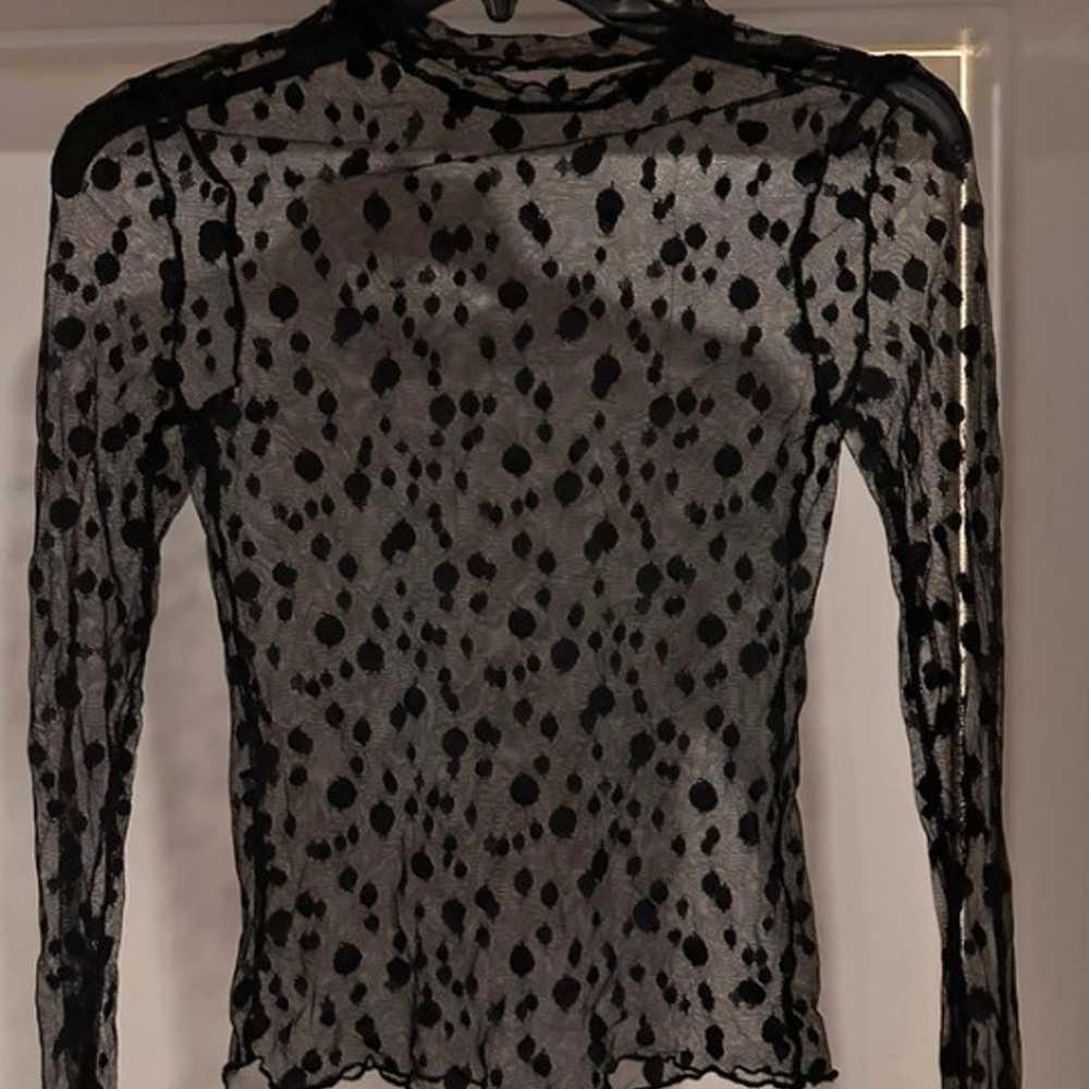 Sheer Black Dotted Top - image 2