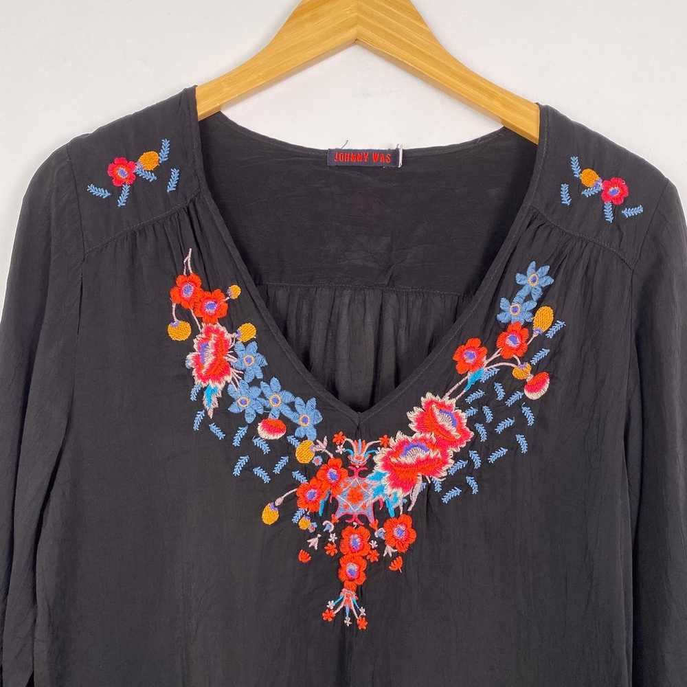Johnny Was Colorful Floral Embroiered Tunic Top S… - image 2