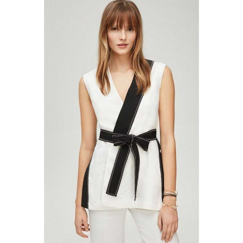 Carolina Herrera Colour Block blouse Wrap Top Wit… - image 1