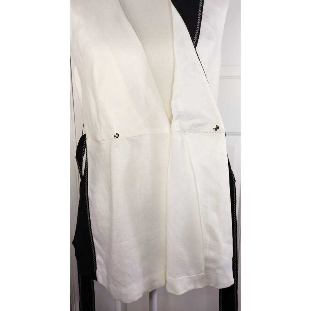 Carolina Herrera Colour Block blouse Wrap Top Wit… - image 8