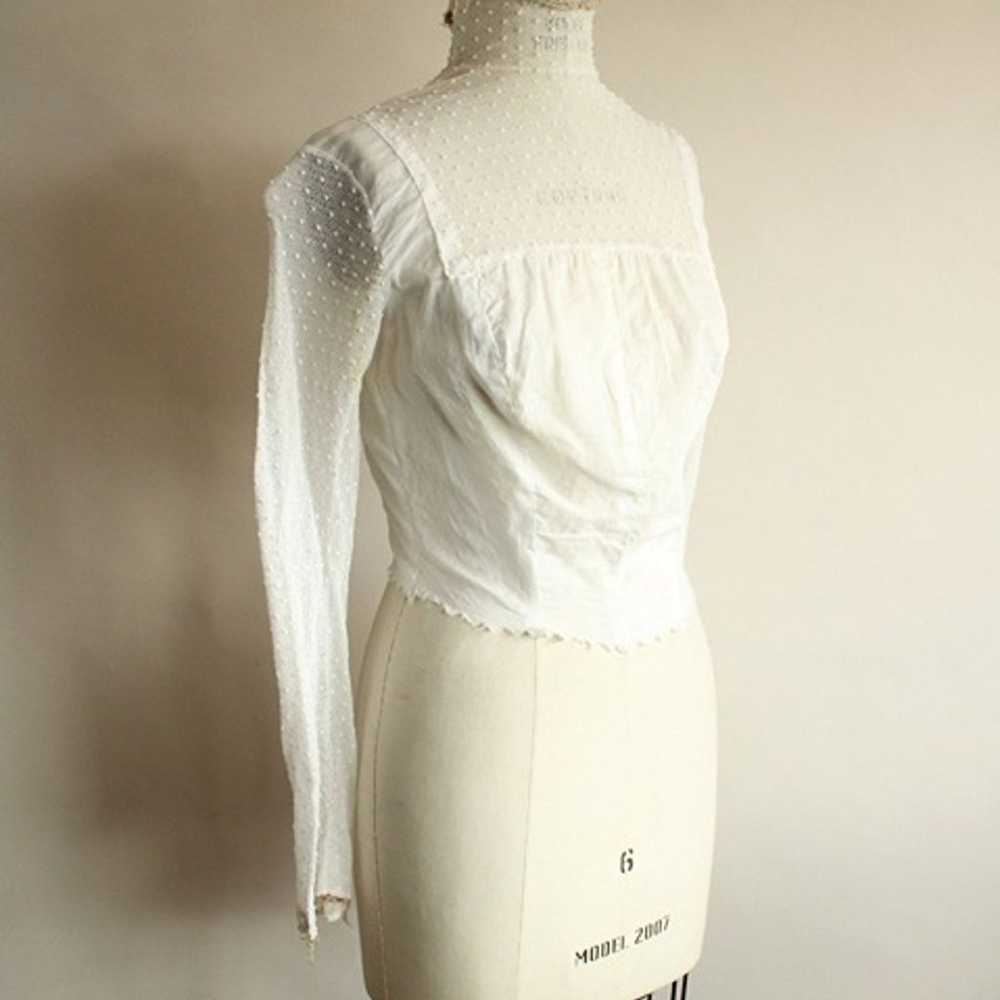 Antique 1900s Blouse In White With Lace Front. Pi… - image 5
