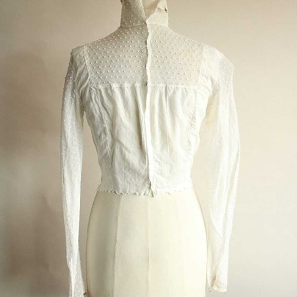 Antique 1900s Blouse In White With Lace Front. Pi… - image 8
