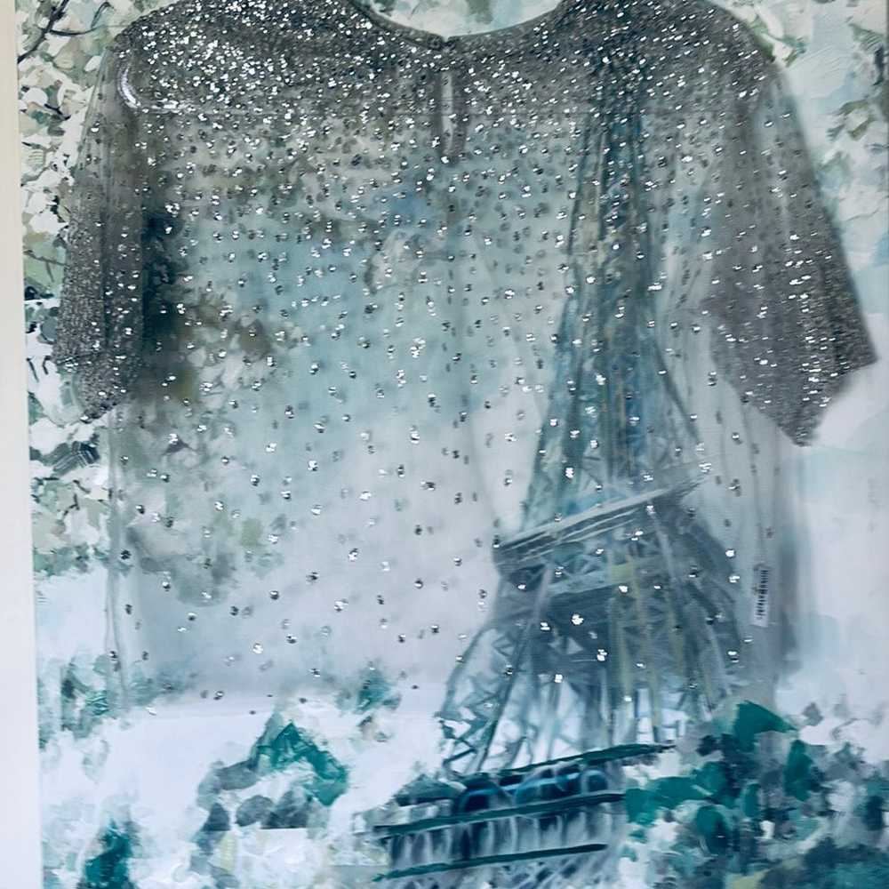 Lirika Matoshi Sparkle Sequin Sheer Tshirt size s… - image 1