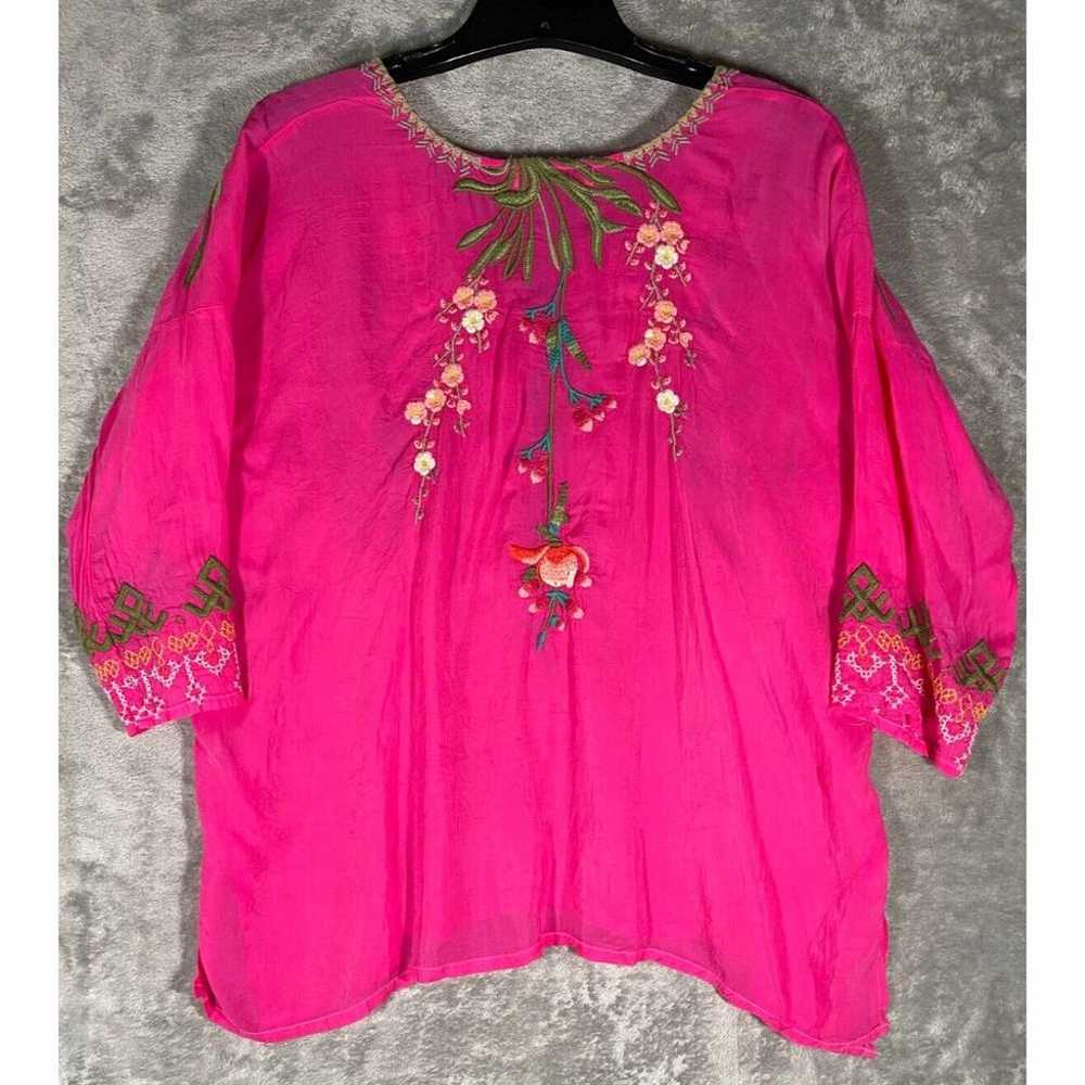 Johnny Was Embroidered Gia Blouse Paradise Pink S… - image 4