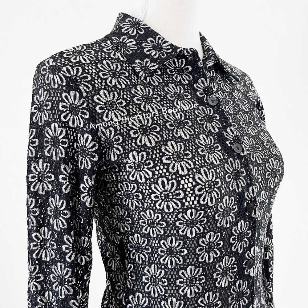 Rare 90s Vintage Floral Blouse Alt. ASO Sabrina i… - image 10