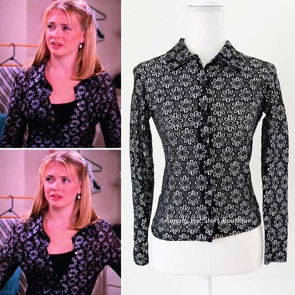 Rare 90s Vintage Floral Blouse Alt. ASO Sabrina i… - image 3