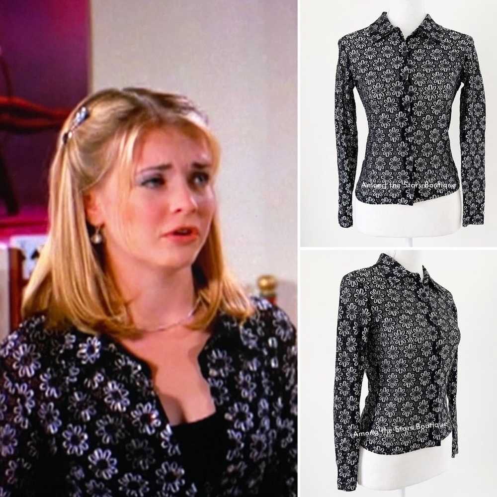 Rare 90s Vintage Floral Blouse Alt. ASO Sabrina i… - image 6