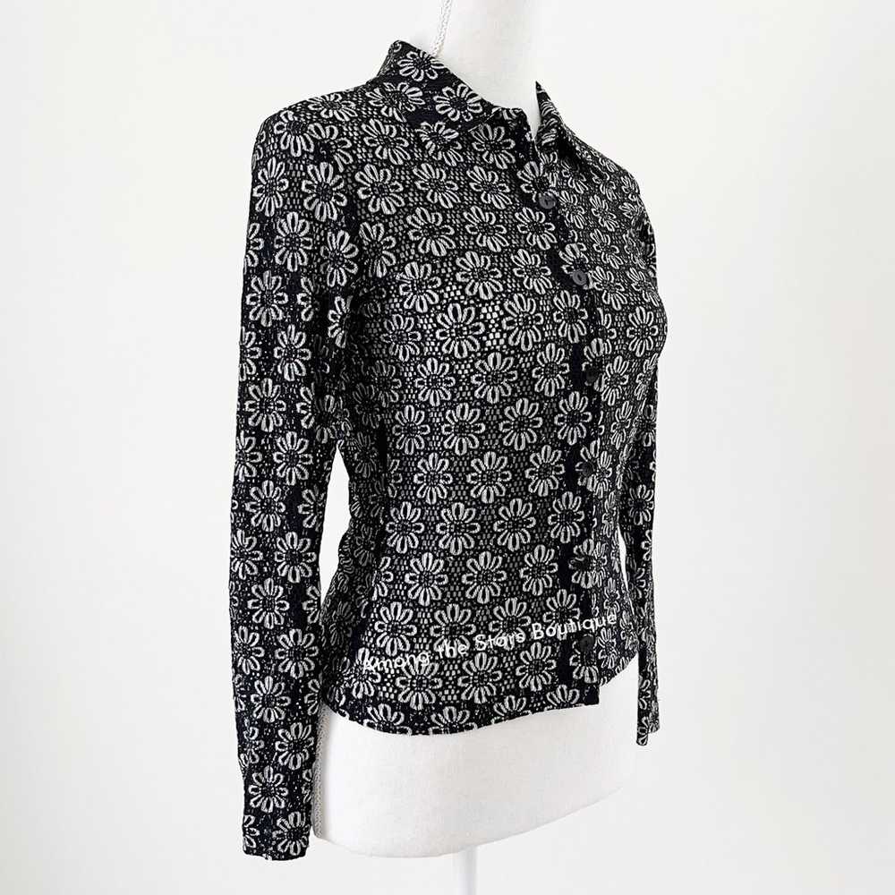 Rare 90s Vintage Floral Blouse Alt. ASO Sabrina i… - image 9